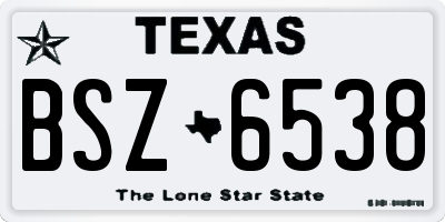 TX license plate BSZ6538
