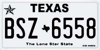 TX license plate BSZ6558