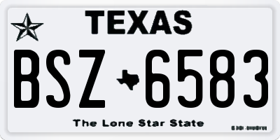 TX license plate BSZ6583
