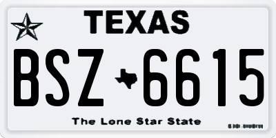 TX license plate BSZ6615