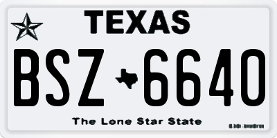 TX license plate BSZ6640