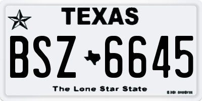 TX license plate BSZ6645