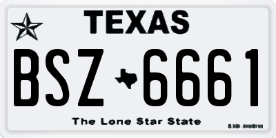 TX license plate BSZ6661