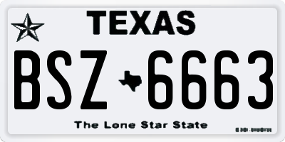 TX license plate BSZ6663