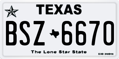 TX license plate BSZ6670
