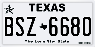 TX license plate BSZ6680