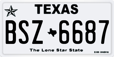 TX license plate BSZ6687