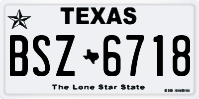 TX license plate BSZ6718