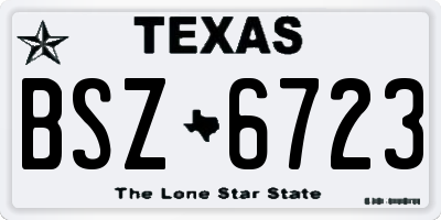TX license plate BSZ6723