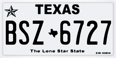 TX license plate BSZ6727