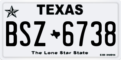 TX license plate BSZ6738