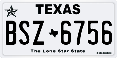 TX license plate BSZ6756