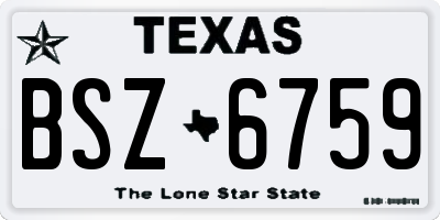 TX license plate BSZ6759