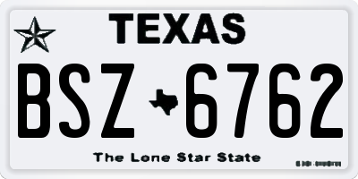 TX license plate BSZ6762