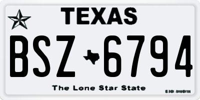 TX license plate BSZ6794