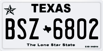 TX license plate BSZ6802