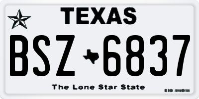 TX license plate BSZ6837