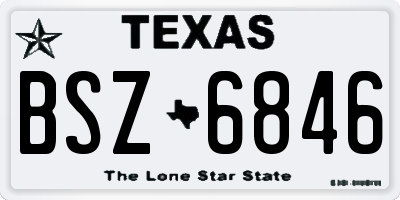 TX license plate BSZ6846