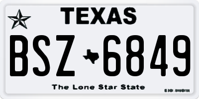 TX license plate BSZ6849