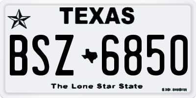 TX license plate BSZ6850