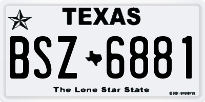 TX license plate BSZ6881
