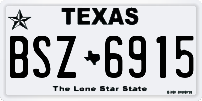 TX license plate BSZ6915