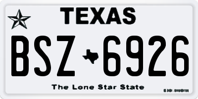 TX license plate BSZ6926