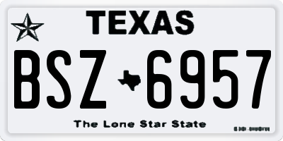 TX license plate BSZ6957