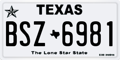TX license plate BSZ6981