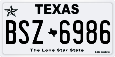 TX license plate BSZ6986