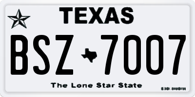 TX license plate BSZ7007