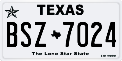 TX license plate BSZ7024