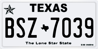 TX license plate BSZ7039