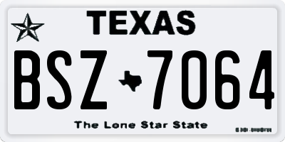 TX license plate BSZ7064