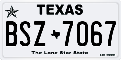 TX license plate BSZ7067