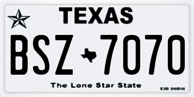 TX license plate BSZ7070