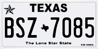 TX license plate BSZ7085
