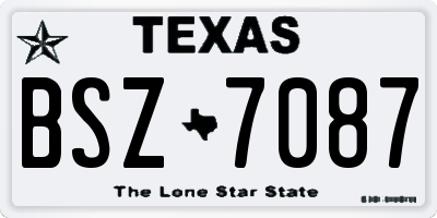 TX license plate BSZ7087