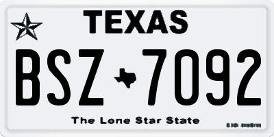 TX license plate BSZ7092