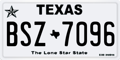 TX license plate BSZ7096