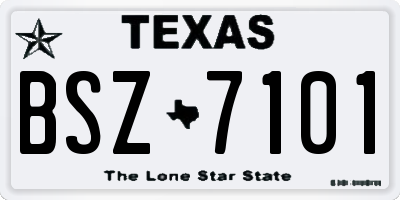 TX license plate BSZ7101