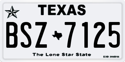 TX license plate BSZ7125