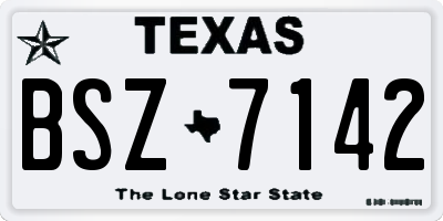 TX license plate BSZ7142