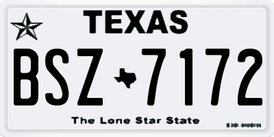 TX license plate BSZ7172