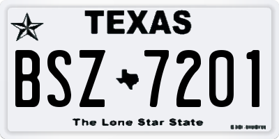 TX license plate BSZ7201