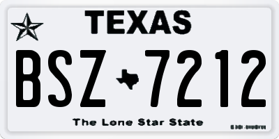 TX license plate BSZ7212