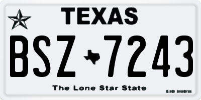 TX license plate BSZ7243