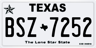 TX license plate BSZ7252