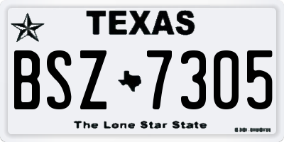 TX license plate BSZ7305