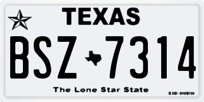 TX license plate BSZ7314